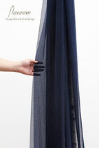 Wedding Arch Draping Fabric 2 Panels 20Ft Navy Blue Chiffon Fabric Drapes Arbor Drapery Wedding Ceremony, alternate view 6