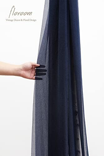 Wedding Arch Draping Fabric 2 Panels 20Ft Navy Blue Chiffon Fabric Drapes Arbor Drapery Wedding Ceremony, alternate view 6
