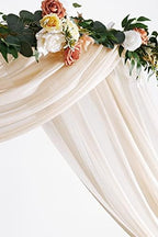 Wedding Arch Draping Fabric 2 Panels 20Ft Nude Chiffon Fabric Drapes Arbor Drapery Wedding Ceremony Reception, alternate view