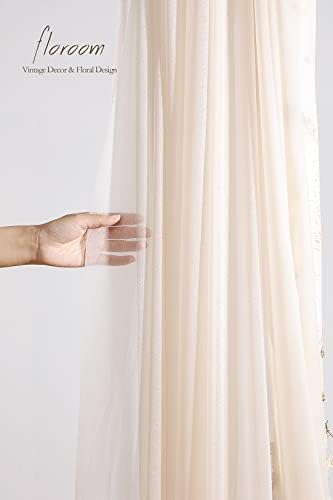 Wedding Arch Draping Fabric 2 Panels 20Ft Nude Chiffon Fabric Drapes Arbor Drapery Wedding Ceremony Reception, alternate view