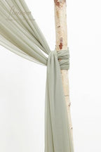 Wedding Arch Draping Fabric 2 Panels 20Ft Sage Green Chiffon Fabric Drapes Arbor Drapery Wedding Ceremony, alternate view 4