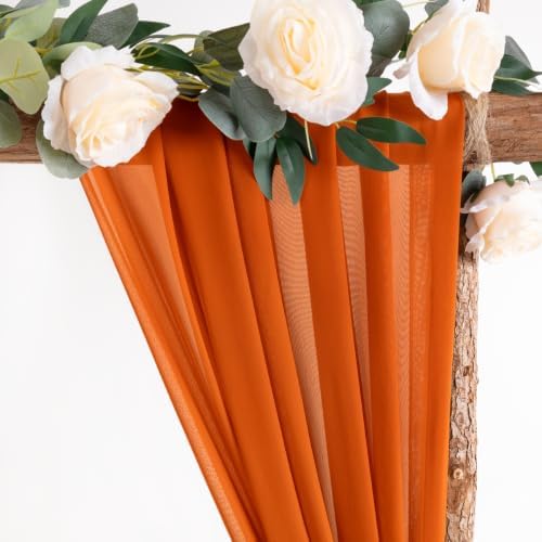Wedding Arch Draping Fabric 2 Panels 29" x 19Ft Sheer Chiffon Curtain Drapes 6 Yards for Wedding Ceremony, alternate view 3