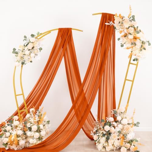 Wedding Arch Draping Fabric 2 Panels 29" x 19Ft Sheer Chiffon Curtain Drapes 6 Yards for Wedding Ceremony, alternate view 4