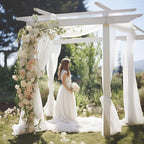 Wedding Arch Draping Fabric 2 Panels 30" X 20FT Sheer Arch Drapes Fabric White Backdrop Curtains for Wedding, alternate view