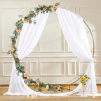 Wedding Arch Draping Fabric 2 Panels 30" X 20FT Sheer Arch Drapes Fabric White Backdrop Curtains for Wedding, alternate view