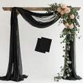 Wedding Arch Draping Fabric 2 Panels Black Sheer Backdrop Drapes in Black
