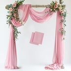 Wedding Arch Draping Fabric 2 Panels Blush Pink Sheer Backdrop Drape in Blush Pink