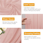 Wedding Arch Draping Fabric 2 Panels Blush Sheer Backdrop Drapes in Blush, alternate view 3