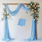 Wedding Arch Draping Fabric 2 Panels Dusty Blue Sheer Backdrop Drape in Dusty Blue