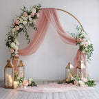 Wedding Arch Draping Fabric 2 Panels Dusty Rose Sheer Backdrop Drape in Dusty Rose, alternate view 5