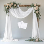 Wedding Arch Draping Fabric 2 Panels White Sheer Backdrop Drapes in White