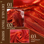 Wedding Arch Draping Fabric 28" x19FT Burnt Maple Shimmery Sheer Fabric Drapes 2 Panels Arch Backdrop Curtains, alternate