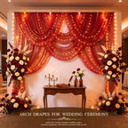Wedding Arch Draping Fabric 28" x19FT Burnt Maple Shimmery Sheer Fabric Drapes 2 Panels Arch Backdrop Curtains, alternate