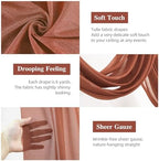 Wedding Arch Draping Fabric 28" x19FT, Sheer Chiffon Fabric Backdrop,6 Panels Terracotta Drapes for Wedding, alternate view 2