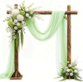 Wedding Arch Draping Fabric 29" x 18 FT Apple Green Sheer Chiffon Outdoor Curtain Drapes for Wedding Birthday