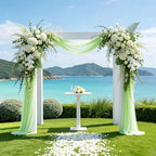 Wedding Arch Draping Fabric 29" x 18 FT Apple Green Sheer Chiffon Outdoor Curtain Drapes for Wedding Birthday, alternate view