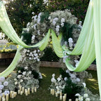 Wedding Arch Draping Fabric 29" x 18 FT Apple Green Sheer Chiffon Outdoor Curtain Drapes for Wedding Birthday, alternate view