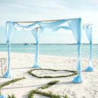 Wedding Arch Draping Fabric 29" x 18 FT Baby Blue Sheer Chiffon Outdoor Curtain Drapes for Wedding Birthday, alternate view 2