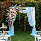 Wedding Arch Draping Fabric 29" x 18 FT Baby Blue Sheer Chiffon Outdoor Curtain Drapes for Wedding Birthday, alternate view 7