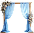 Wedding Arch Draping Fabric 29" x 18 FT Blue Sheer Chiffon Outdoor Curtain Drapes for Wedding Birthday Party