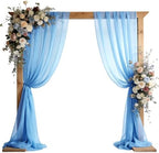 Wedding Arch Draping Fabric 29" x 18 FT Blue Sheer Chiffon Outdoor Curtain Drapes for Wedding Birthday Party