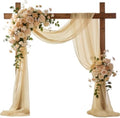 Wedding Arch Draping Fabric 29" x 18 FT Champagne Sheer Chiffon Outdoor Curtain Drapes for Wedding Birthday