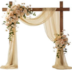 Wedding Arch Draping Fabric 29" x 18 FT Champagne Sheer Chiffon Outdoor Curtain Drapes for Wedding Birthday