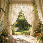 Wedding Arch Draping Fabric 29" x 18 FT Champagne Sheer Chiffon Outdoor Curtain Drapes for Wedding Birthday, alternate view 3