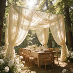 Wedding Arch Draping Fabric 29" x 18 FT Champagne Sheer Chiffon Outdoor Curtain Drapes for Wedding Birthday, alternate view 7