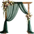 Wedding Arch Draping Fabric 29" x 18 FT Dark Green Sheer Chiffon Outdoor Curtain Drapes for Wedding Birthday