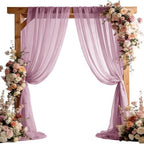 Wedding Arch Draping Fabric 29" x 18 FT Dusty Rose Sheer Chiffon Outdoor Curtain Drapes for Wedding Birthday