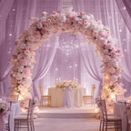 Wedding Arch Draping Fabric 29" x 18 FT Dusty Rose Sheer Chiffon Outdoor Curtain Drapes for Wedding Birthday, alternate view