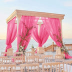Wedding Arch Draping Fabric 29" x 18 FT Fuchsia Sheer Chiffon Outdoor Curtain Drapes for Wedding Birthday Party, alternate