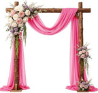Wedding Arch Draping Fabric 29" x 18 FT Fuchsia Sheer Chiffon Outdoor Curtain Drapes for Wedding Birthday Party