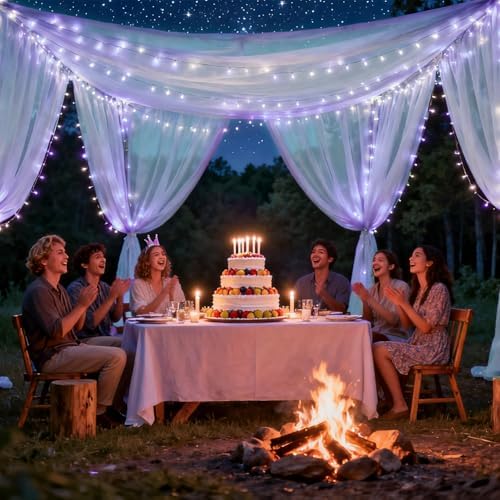 Wedding Arch Draping Fabric 29" x 18 FT Lavender Sheer Chiffon Outdoor Curtain Drapes for Wedding Birthday Party, alternate