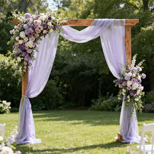 Wedding Arch Draping Fabric 29" x 18 FT Lavender Sheer Chiffon Outdoor Curtain Drapes for Wedding Birthday Party, alternate