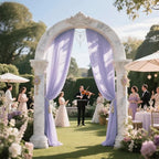 Wedding Arch Draping Fabric 29" x 18 FT Lavender Sheer Chiffon Outdoor Curtain Drapes for Wedding Birthday Party, alternate