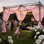 Wedding Arch Draping Fabric 29" x 18 FT Light Pink Sheer Chiffon Outdoor Curtain Drapes for Wedding Birthday, alternate view