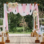 Wedding Arch Draping Fabric 29" x 18 FT Light Pink Sheer Chiffon Outdoor Curtain Drapes for Wedding Birthday, alternate view