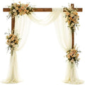 Wedding Arch Draping Fabric 29" x 18 FT Light Yellow Sheer Chiffon Outdoor Curtain Drapes for Wedding Birthday