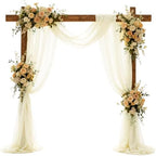 Wedding Arch Draping Fabric 29" x 18 FT Light Yellow Sheer Chiffon Outdoor Curtain Drapes for Wedding Birthday