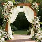 Wedding Arch Draping Fabric 29" x 18 FT Light Yellow Sheer Chiffon Outdoor Curtain Drapes for Wedding Birthday, alternate