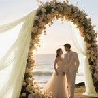 Wedding Arch Draping Fabric 29" x 18 FT Light Yellow Sheer Chiffon Outdoor Curtain Drapes for Wedding Birthday, alternate