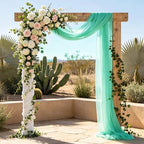Wedding Arch Draping Fabric 29" x 18 FT Mint Green Sheer Chiffon Outdoor Curtain Drapes for Wedding Birthday, alternate view