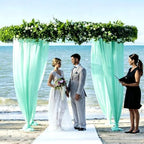 Wedding Arch Draping Fabric 29" x 18 FT Mint Green Sheer Chiffon Outdoor Curtain Drapes for Wedding Birthday, alternate view