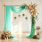Wedding Arch Draping Fabric 29" x 18 FT Mint Green Sheer Chiffon Outdoor Curtain Drapes for Wedding Birthday, alternate view