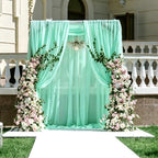 Wedding Arch Draping Fabric 29" x 18 FT Mint Green Sheer Chiffon Outdoor Curtain Drapes for Wedding Birthday, alternate view