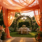 Wedding Arch Draping Fabric 29" x 18 FT Orange Sheer Chiffon Outdoor Curtain Drapes for Wedding Birthday Party, alternate