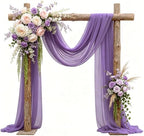 Wedding Arch Draping Fabric 29" x 18 FT Purple Sheer Chiffon Outdoor Curtain Drapes for Wedding Birthday Party