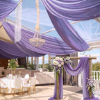Wedding Arch Draping Fabric 29" x 18 FT Purple Sheer Chiffon Outdoor Curtain Drapes for Wedding Birthday Party, alternate